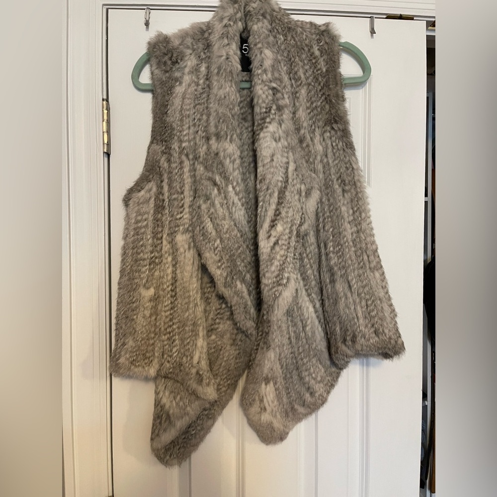525 America luxe fur vest open front women’s
